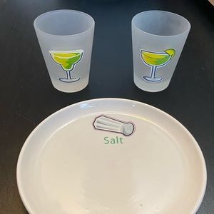 Margarita Shot Glasses and Salt Plate